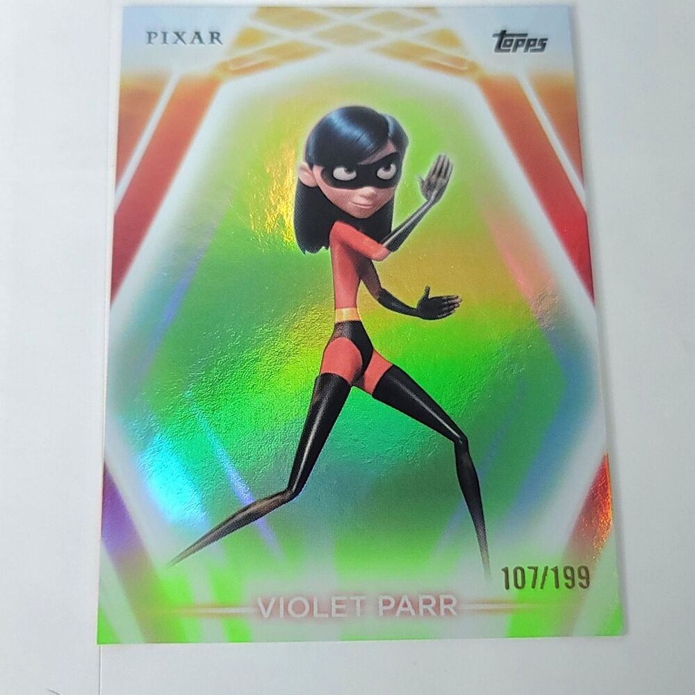 Violet Parr Topps 2026 Disney Neon Holo Parallel Refractor Limited 107/199